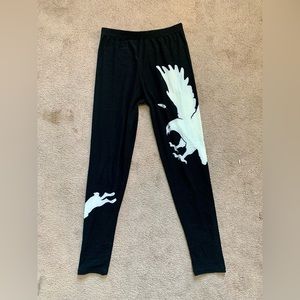 One Size Leggings with Eagle and Rabbit Design